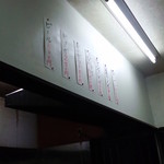 一輝亭 - 壁貼りのメニュー一覧【2012年10月】