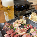 Satsuma Yakitori Sakaba Toritama - 生ビールに地鶏焼き