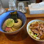 ヨコクラストアハウス - 昆布水つけめん醤油大　ちょい肉増し　1100円