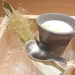 おりはら - 富山自家農園のとうもろこしのポタージュ カプチーノ仕立て