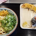 丸亀製麺 - 冷ぶっかけとり天明太子おむすび