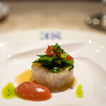 ル・ジャルダン・デ・サヴール - 2021.9 アミューズ（鱧と冬瓜のゼリー寄せ 梅肉ソース）