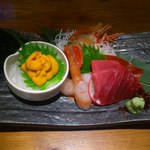 味人 - お造り うに、本マグロ、ぼたんえび
