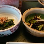 福松荘 - ほうれん草のおひたしとひじきの和え物