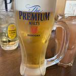 炉端と日本酒 魚丸 - プレミアムモルツ(¥480)