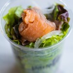 Cup salad salmon