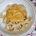 ペレグリーノ - 【季節の料理】めん棒でのばす手打ちパスタ　熊本天草より赤うにのせ