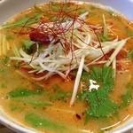 久留米ラーメン清陽軒 - とんこつベースの「ほっと！トマト麺　アラビアータ風」。女性に人気があるようだ。