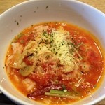 久留米ラーメン清陽軒 - ほっと！トマト麺は、替玉ならぬ、ライスinでリゾットに早変わり＾＾