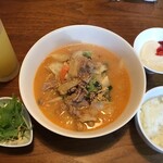 ZEN - 汁そばセット(柔らか牛カルビのコク旨味噌ラーメン)1000円(2021.8.4)