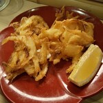 割烹　梅津 - 白エビのかき揚げ