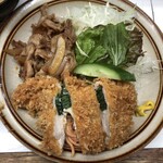 キッチン南海 - 本日のサービス定食 チキンチーズカツと生姜焼き 750円