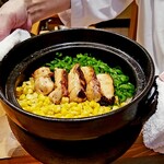 茜坂大沼 - 北海道のトキシラズ、玉蜀黍、万願寺唐辛子の炊き込み御飯