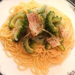 スパゲティハウス - ゴーヤとベーコン(通常ver.100g)¥1,050-✨夏限定です。厚めにスライスされたゴーヤにブイヨンベースのスープが染み込んで美味しい！タマネギとベーコンの風味も、とっても良いです✨