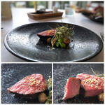 MAISON LAFITE - ＊いつもながらに火入れは完璧。サガリですの少し噛み応えはありますけれど、美味しいステーキ。 赤ワインソースも他店とは一線を画す美味しさ。