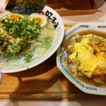 Ramen Ajidoujou - 味玉ラーメンとミニ天津飯