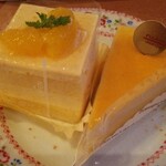 不二家レストラン - 甘夏のババロアケーキ362円　しっとりスフレチーズケーキ362円