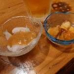 魚正 - 通しのホヤとマンボウコワタ