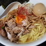 塩そば専門店 桑ばら - 鶏白湯まぜそば ～麺半分くらい残して俺の優しさ鶏割りスープ付き～