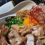 塩そば専門店 桑ばら - 鶏白湯まぜそば ～麺半分くらい残して俺の優しさ鶏割りスープ付き～