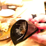 木挽町 とも樹 - 刺身つまの海苔巻き