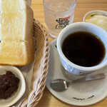 Komeda Ko-Hi-Ten - モーニングC  名古屋名物おぐらあん   ＋ヨーグルト(はちみつ入り)追加