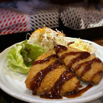 Nagomi Ya Takasago -  ◆アジフライは2枚、少し甘めのソースがかけれらていて普通に美味しい。 お野菜だけでなく「ポテサラ」が添えられているのはいいですね。