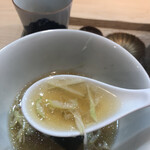 飯田商店 - 出汁割りは更なる味変。麺かごはん入れても絶対美味い。一滴も残さないぞー