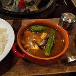 Wayoushokudou Ekuryu - 大盛ご飯、チキンスープカレー、サラダ、スープパウダー！
