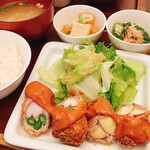 パルファン - 野菜の肉巻きフライメインのご飯
