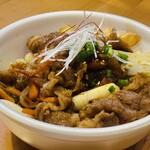 Stir-fried bowl of Matsuzaka beef with chopped vegetables