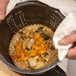 うを徳 - 2021.8 鮑と礼文島バフンウニのおこわ