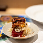 うを徳 - 2021.8 浜名湖天然鰻蒲焼きと塩釜本鮪赤身のミルフィーユ丼