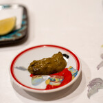 うを徳 - 2021.9 鮑の肝と礼文島バフンウニのペースト