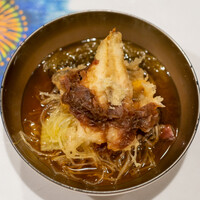 うを徳 - 2021.8 宮城ギンポ天ぷら 能登天然モズク 金糸瓜 出汁掛け