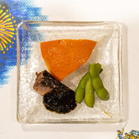 うを徳 - 2021.8 打木赤皮甘栗かぼちゃ、大阪湾鰯有馬煮、鮑入り海苔佃煮、群馬枝豆「味匠」