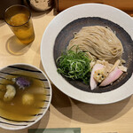 饗 くろ喜 - 季節のそば「軍鶏脂の新麦塩つけそば」1200円