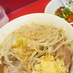 ラーメン二郎 - ラーメン半分＋ニンニク多め＋青ネギ