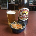 そば処 結城屋 - 瓶ビールとサービスお通し