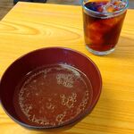 中華そば　くるま - スープ割りとサービスコーヒー