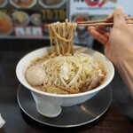 ハンサム侍 - 醤油(太麺変更)+味玉TP 麺リフト