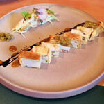 フランス惣菜と串カツ マルブラード - 魚介穴子アワビのパテクルートみょうがのサラダ　