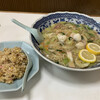 Hyakumangoku - 料理写真:大盛皿うどんと半チャーハン