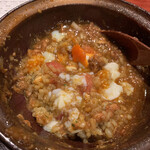 橋本屋 - チキンカレー芳醇3辛＋肉増し
      1000円＋200円　ご飯投入