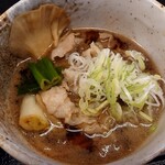 どんどん庵 - 黒豚ときのこのつけ麺のつけ汁