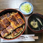 竹屋 - うな丼。肝吸い付き、６切れ。