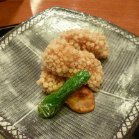 名古屋 浅田 - 揚物（海老あられ揚げ　栗素揚げ）