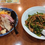 福来源 - 冷麺セット 台湾冷麺＋青椒肉絲飯