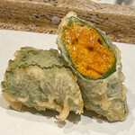 日本橋 蕎ノ字 - うに大葉巻き