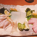 Hyou Tanjima - 刺し盛り　鯛、イカ、カンパチ